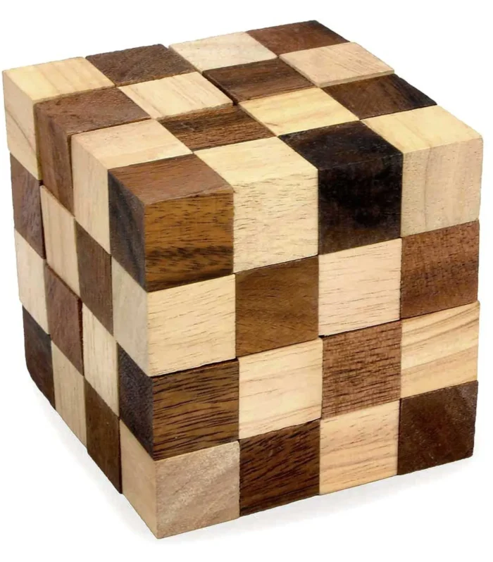 Anaconda Wooden Snake Chain Brain Puzzle Desk Decor