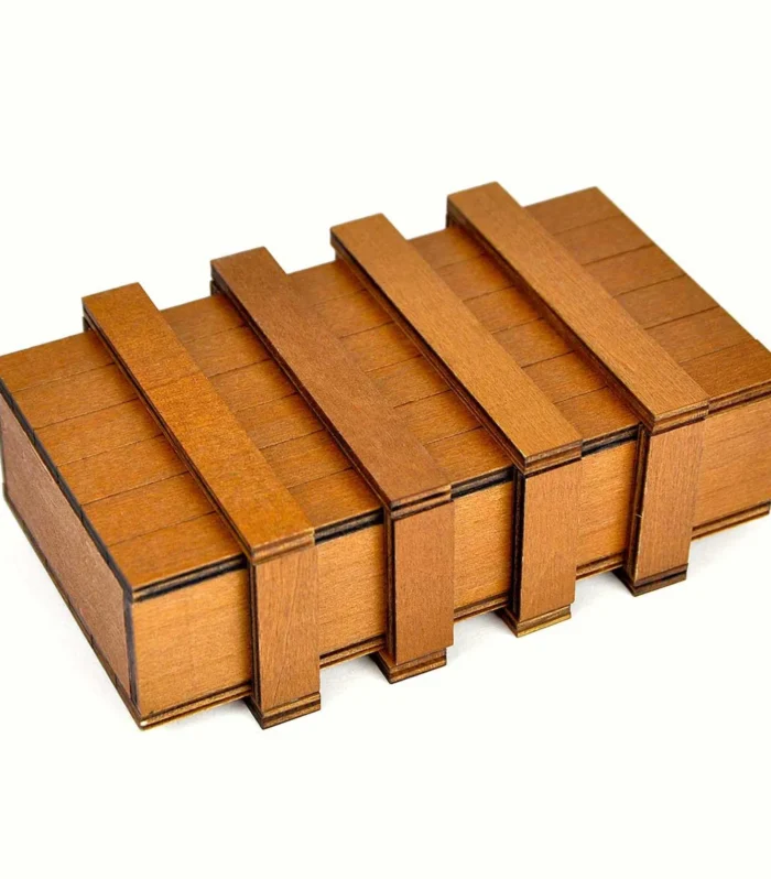 Four Step Wooden Secret Puzzle Box Tabletop Storage