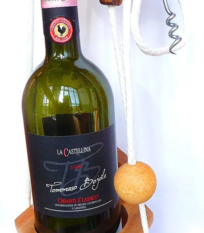 Wooden Bottle Holder Logic Puzzle Tabletop Wine Stand